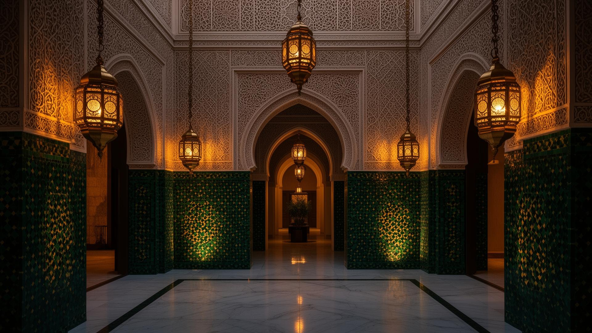 Façade d'un riad marocain au coucher du soleil